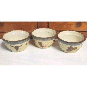 SET OF 3 CANYON RANCH COLLECTION BOWLS 4.5IN BY 2.5IN